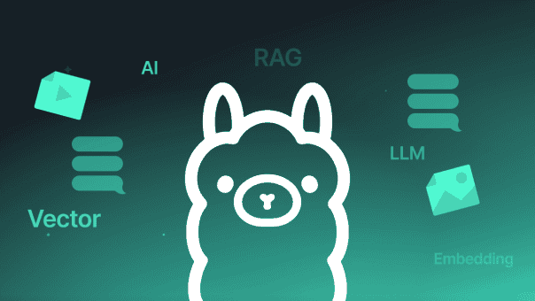 AI-powered dog illustration with text labels about machine learning and NLP technologies.
