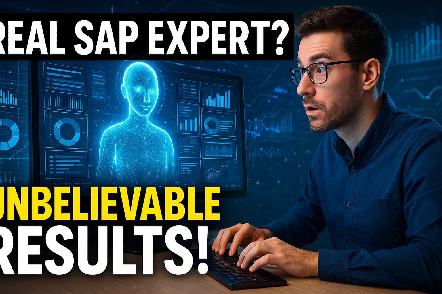AI-powered digital human analysis for SAP experts using advanced holographic interface.